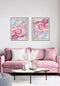 Aquarelle Rose Pastel Real Gold Lot de 2 affiches 50x70cm